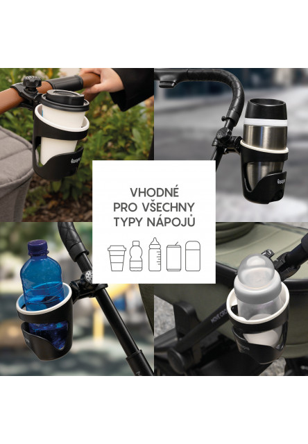 Držiak na pitie na kočík - Deluxe, Black