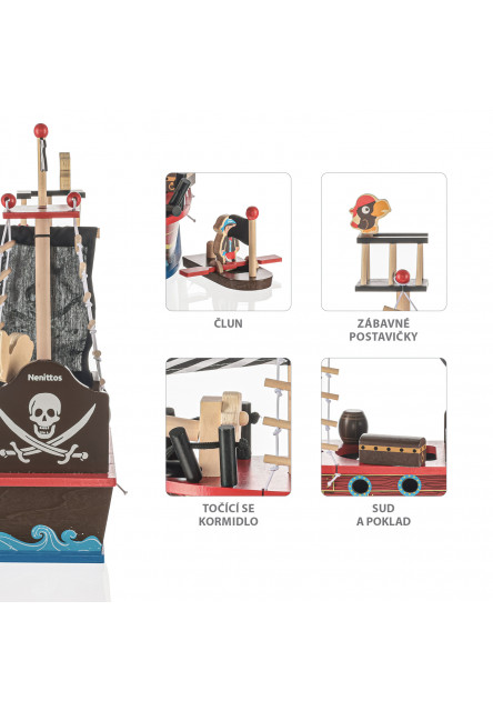 Drevená pirátska loď