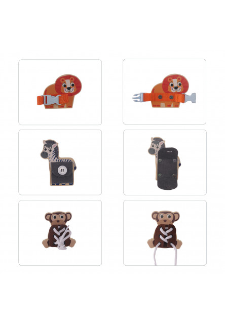 Drevené montessori puzzle, Wood, Hnedá