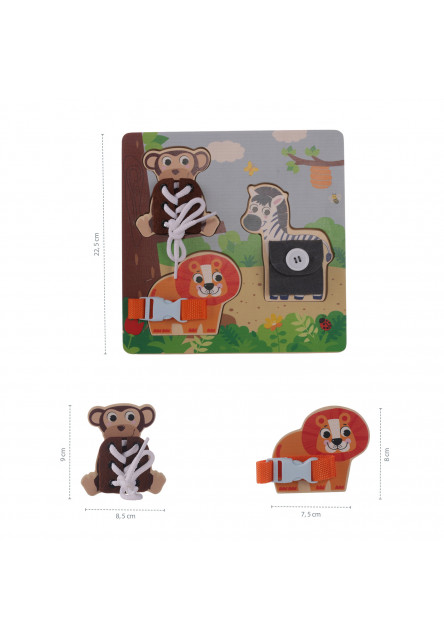 Drevené montessori puzzle, Wood, Hnedá