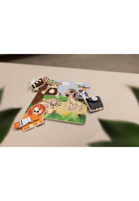 Drevené montessori puzzle, Wood, Hnedá