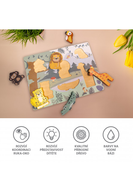 Drevené puzzle jungle, Wood