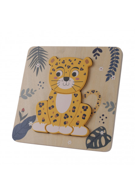 Drevené puzzle malé, Leopard