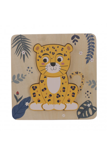 Drevené puzzle malé, Leopard