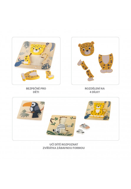 Drevené puzzle malé, Zebra