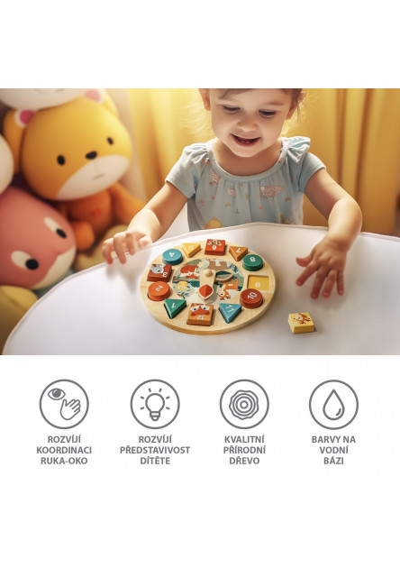 Drevené aktivity hodiny, Wood