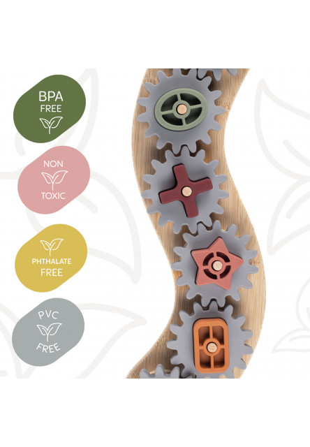 Silikónová bambusová skladačka ozubené kolieska, Multicolor
