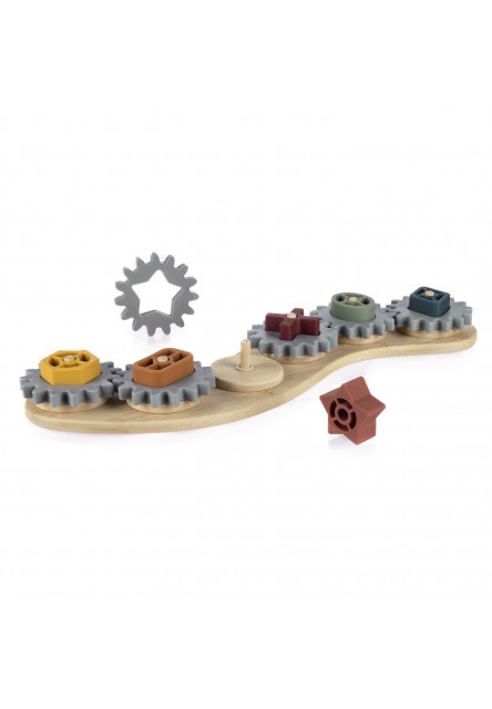 Silikónová bambusová skladačka ozubené kolieska, Multicolor