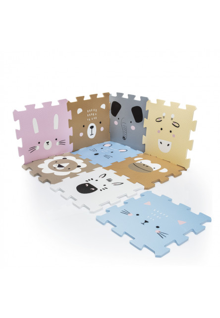 Penová podložka Puzzle 30x30 cm 9ks, Animals