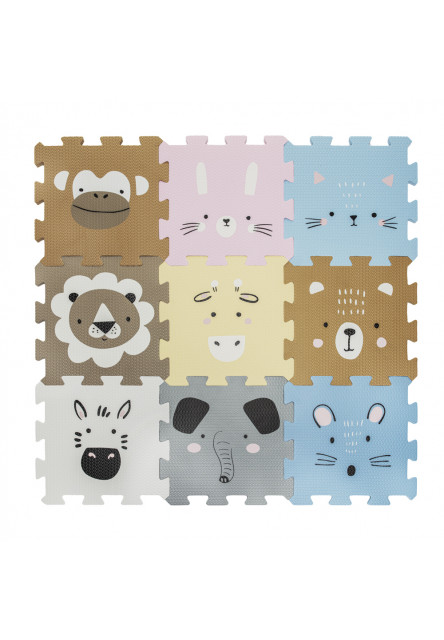 Penová podložka Puzzle 30x30 cm 9ks, Animals