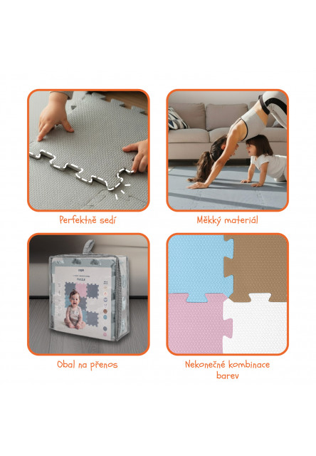 Penová podložka Puzzle 30x30 cm 9ks, Logic