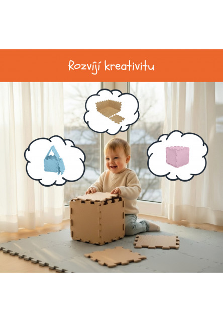 Penová podložka Puzzle 30x30 cm 9ks, Wild Life