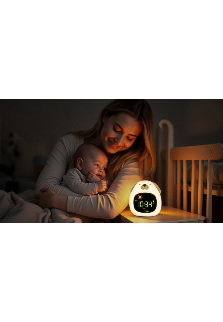 Silikónový detský budík s nočným svetlom a hudbou, Dog