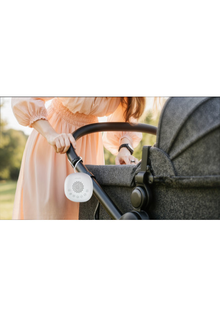 Prenosný usínací modul Premium s LED svetlom, bielym šumom a zvukmi, White