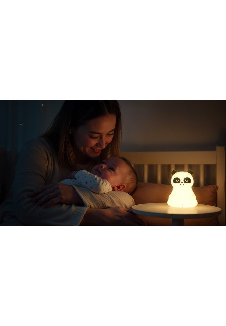 Silikónová nočná LED lampa veľkosť M, Panda
