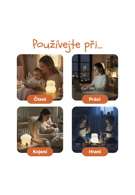 Silikónová nočná LED lampa veľkosť M, Koala