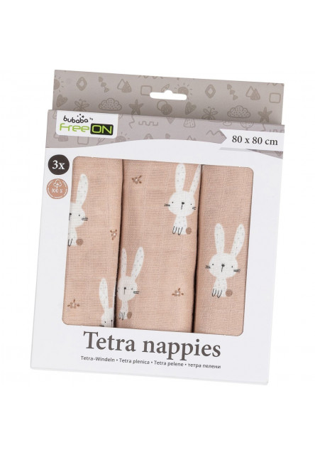 Bubaba Látkové plienky 3 ks Beige Bunnys