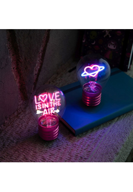 Stolná lampička v tvare žiarovky Legami Bulb Fiction - Love Is In The Air