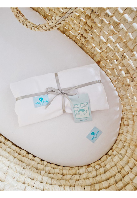 Prestieradlo Ahojbaby z organickej bavlny do kočíka, košíka a kolísky béžovej