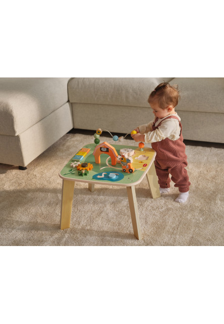 Stolík s aktivitami drevený Farmers Funday