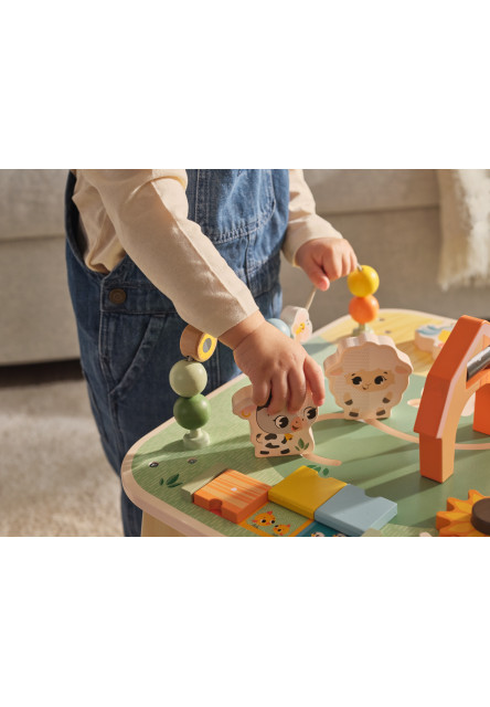 Stolík s aktivitami drevený Farmers Funday