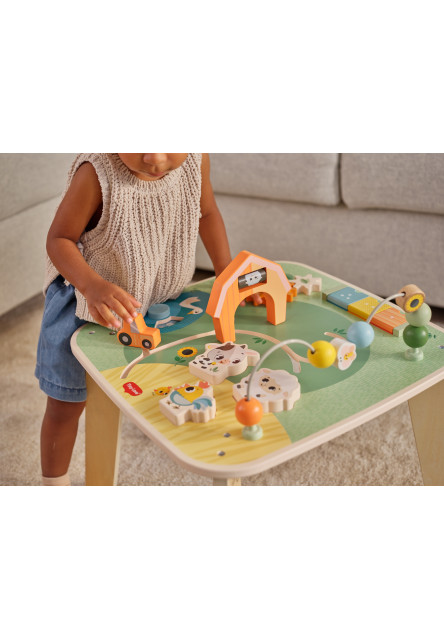 Stolík s aktivitami drevený Farmers Funday