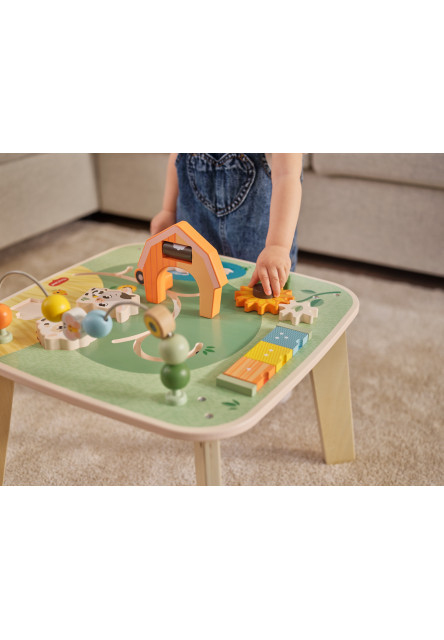 Stolík s aktivitami drevený Farmers Funday