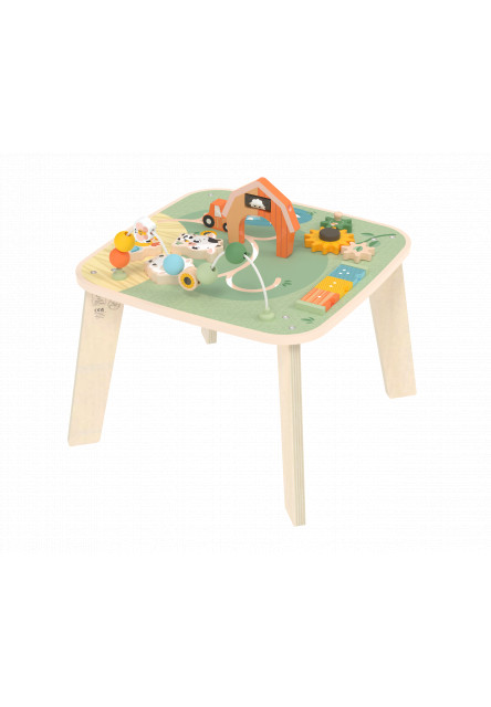 Stolík s aktivitami drevený Farmers Funday