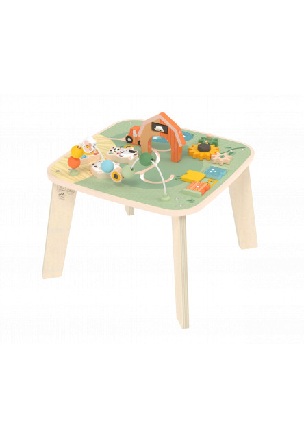 Stolík s aktivitami drevený Farmers Funday