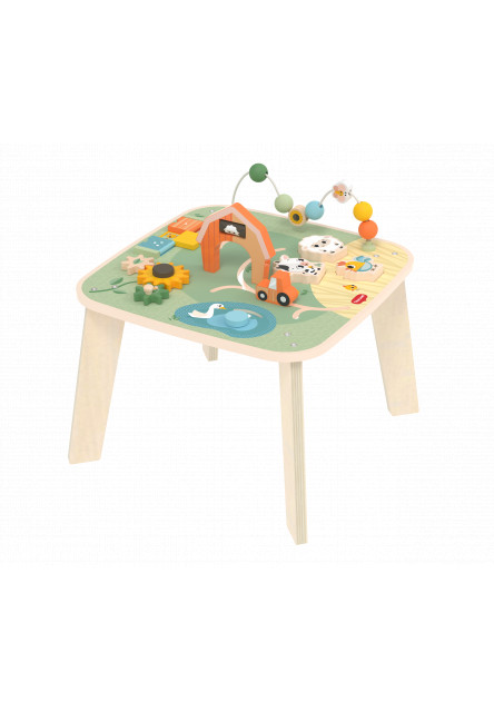 Stolík s aktivitami drevený Farmers Funday