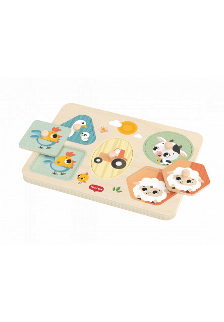 Puzzle so zvukmi drevené Farmers Funday