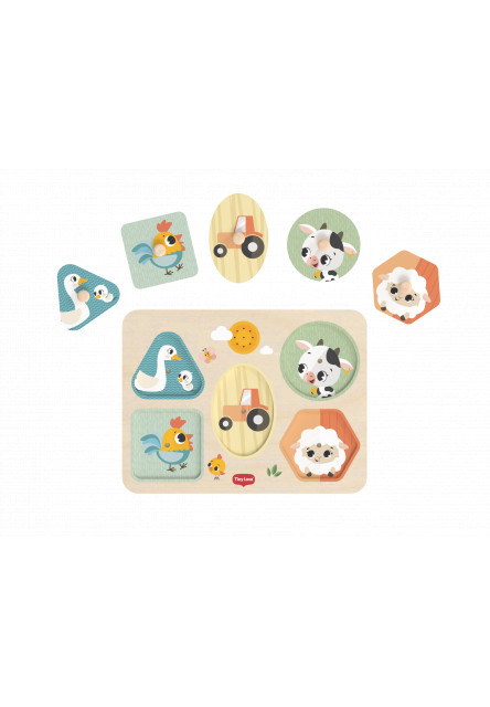 Puzzle so zvukmi drevené Farmers Funday