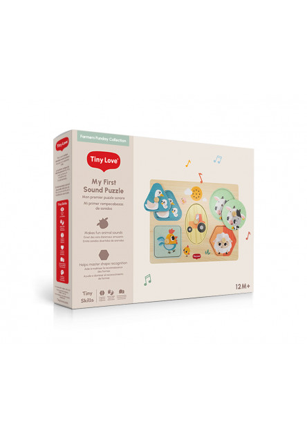 Puzzle so zvukmi drevené Farmers Funday