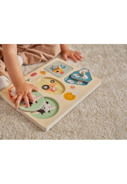 Puzzle so zvukmi drevené Farmers Funday