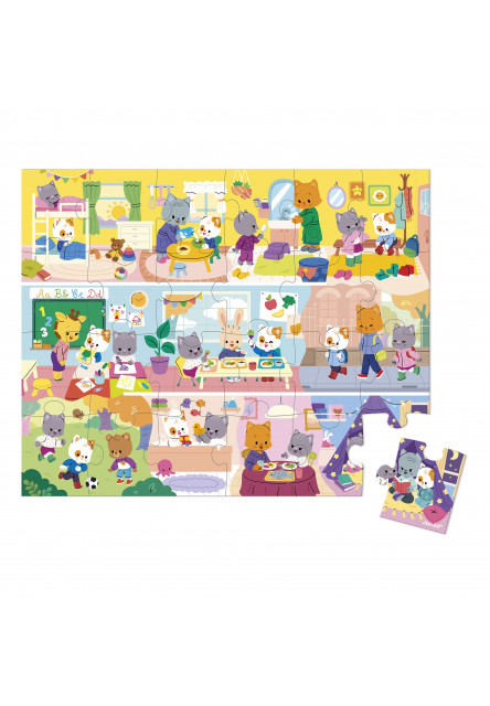 Puzzle v kufríku Denná rutina 24 ks