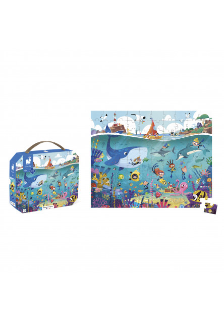 Puzzle v kufríku Svet pod vodou 100 ks