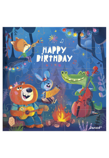 Blahoželanie k narodeninám s puzzle Les