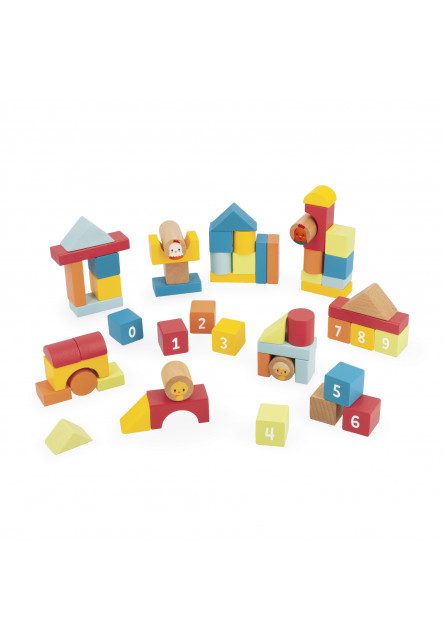 Farma Sada drevených kociek v praktickom súdku 56 ks