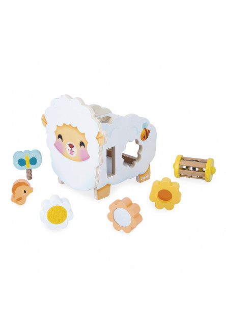 Farma Drevená motorická hračka Ovečka s mnohými aktivitami