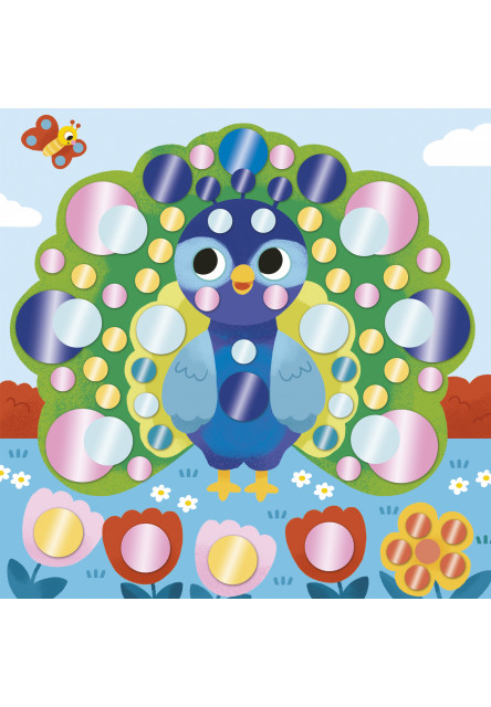 My arts&crafts Mini Trblietavé okrúhle nálepky Tiger a kamaráti od 3 rokov