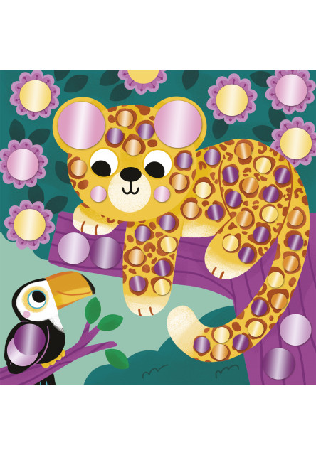 My arts&crafts Mini Trblietavé okrúhle nálepky Tiger a kamaráti od 3 rokov