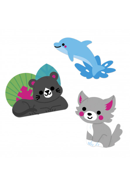 Stickers Veľké samolepky Zvieratká 50 ks