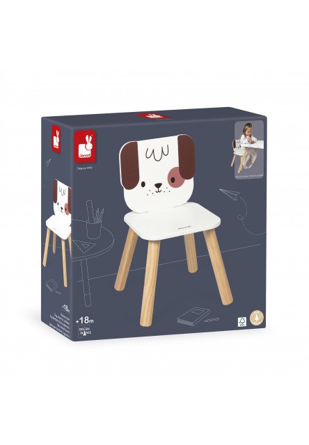 Drevená stolička pre deti Psík