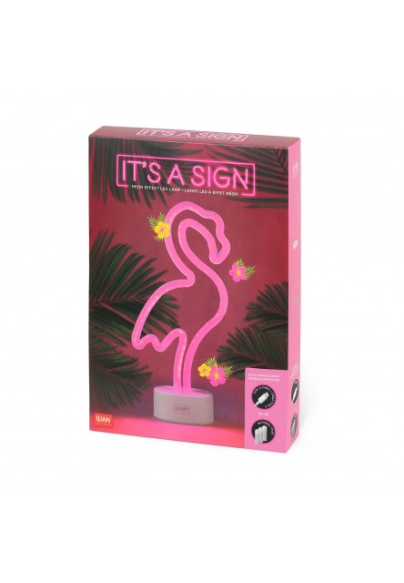 Dekoračné svetlo Legami It'S A Sign - Neon Effect Led Lamp - Flamingo