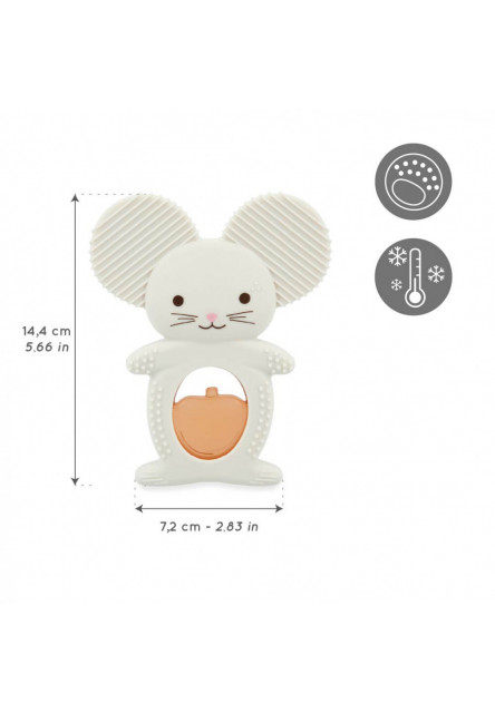 Grignoti Silikónové hryzátko s chaldiacim efektom Myška