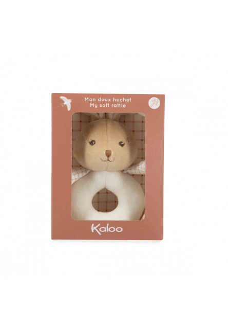 Intemporel Jemná látková hrkálka pre bábätká Zajačik