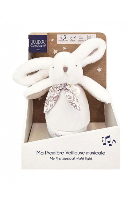 Hudobné nočné svetlo Zajačik biely