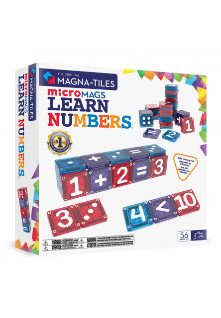 Magnetická stavebnica microMAGS Learn Numbers 56 dielov