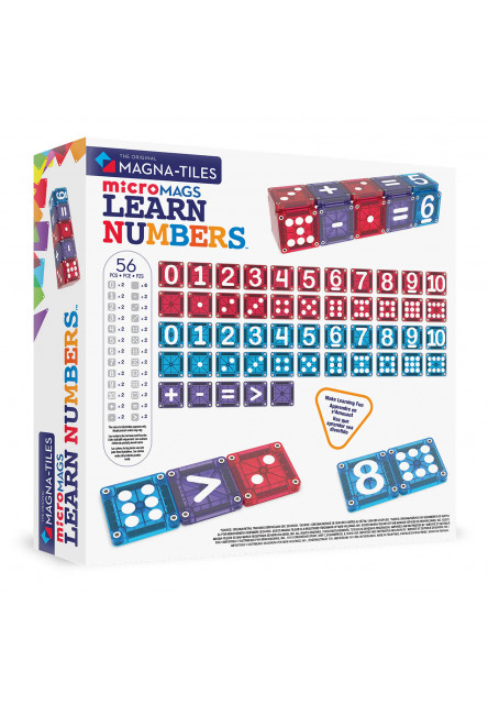 Magnetická stavebnica microMAGS Learn Numbers 56 dielov