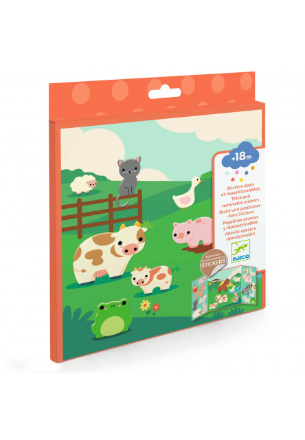 Hrubé odnimateľné nálepky Zvieratá z farmy